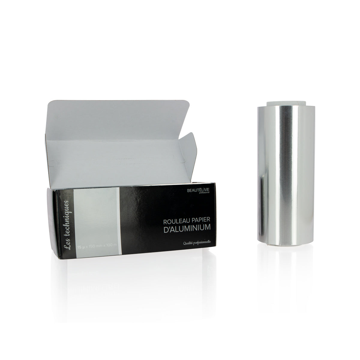 Papier aluminium mèches 15 microns, 15cmx100m