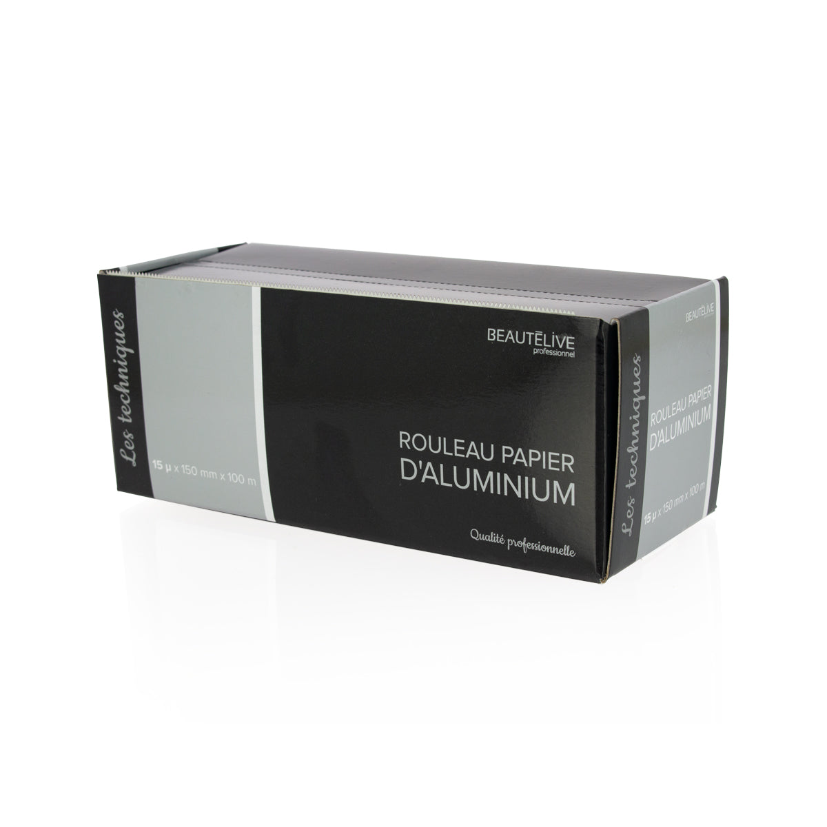 Papier aluminium mèches 15 microns, 15cmx100m