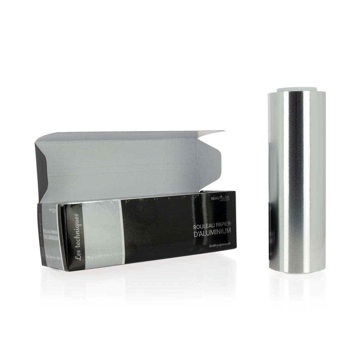 Papier aluminium mèches 15 microns, 20cm x 100m