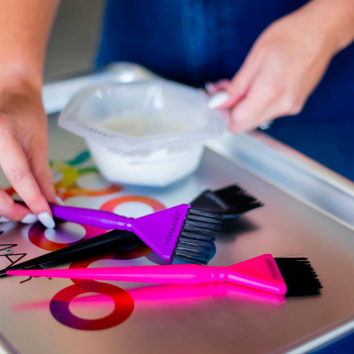 Pinceau Coloration Plat x3